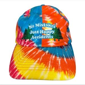 Unisex Bob Ross Embroidered Quote “No Mistakes Just Happy Accidents” Tie-Dye Cap